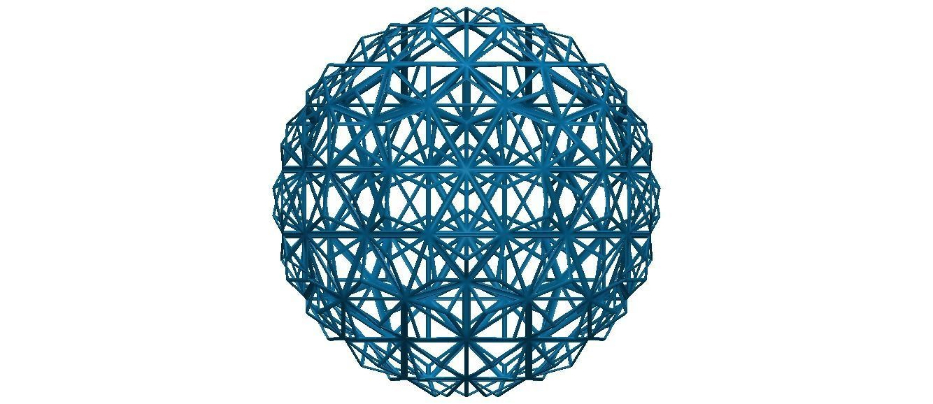 Wireframe Shape Triangulated Ball 3D print model_41