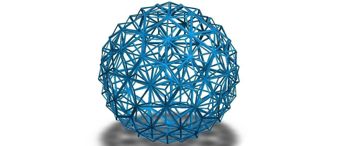 Wireframe Shape Triangulated Ball 3D print model_5