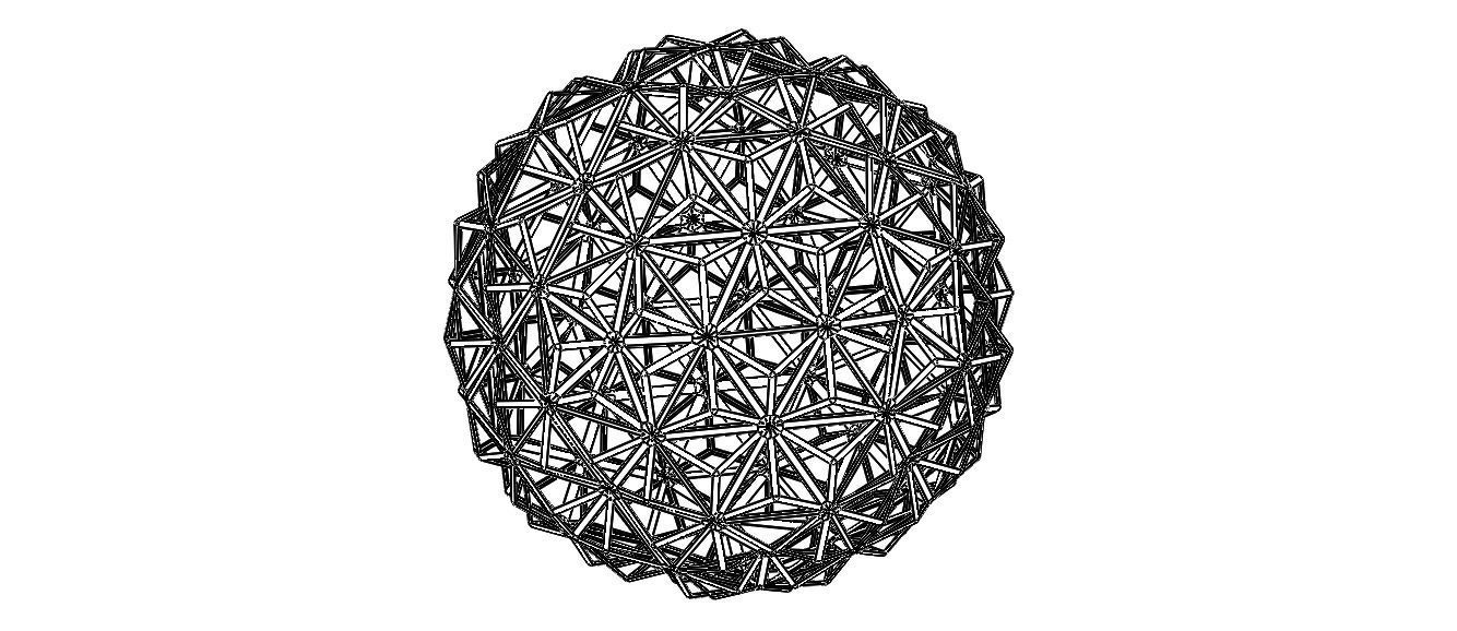 Wireframe Shape Triangulated Ball 3D print model_6