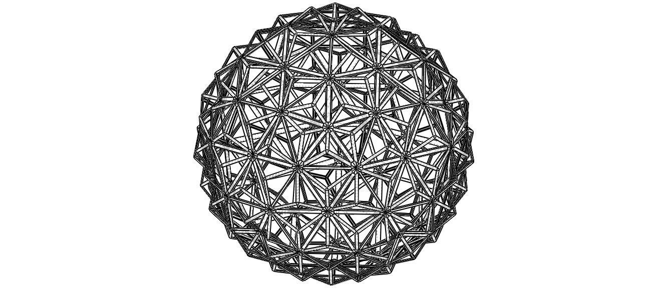 Wireframe Shape Triangulated Ball 3D print model_3