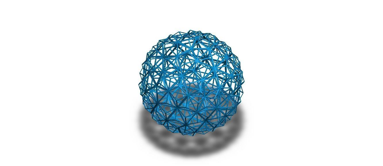 Wireframe Shape Triangulated Ball 3D print model_21