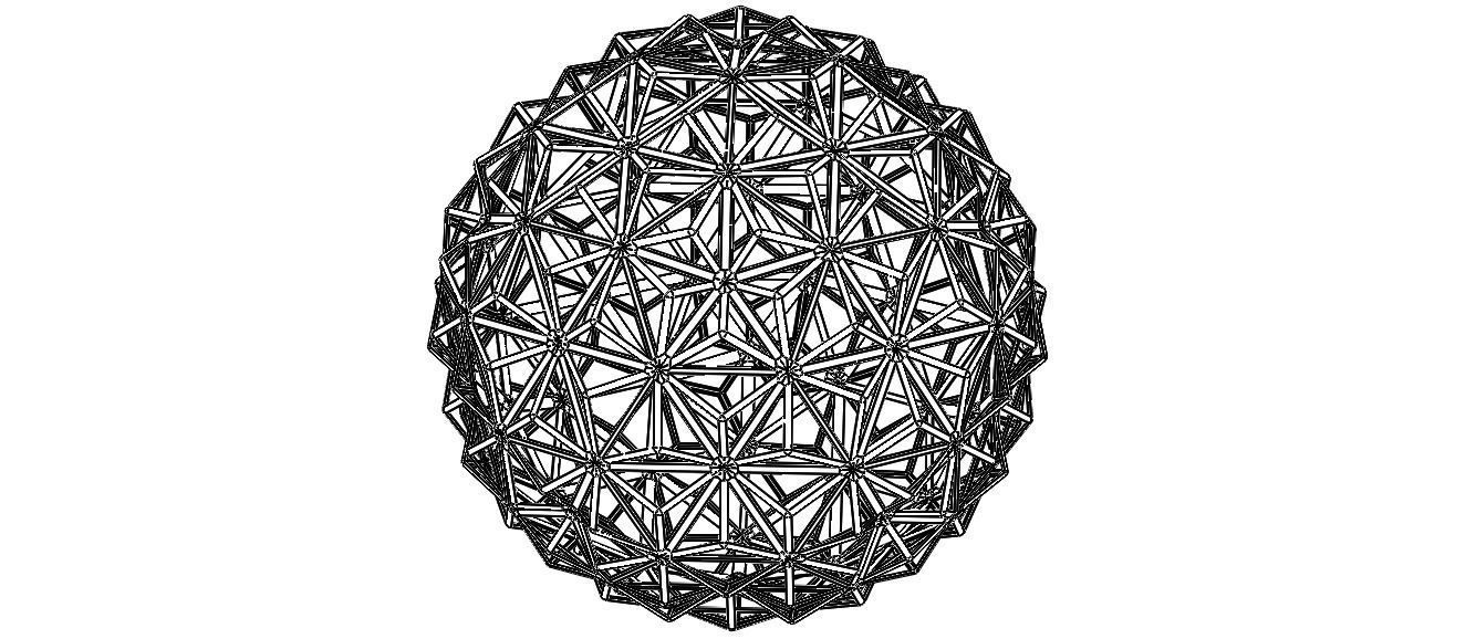 Wireframe Shape Triangulated Ball 3D print model_2