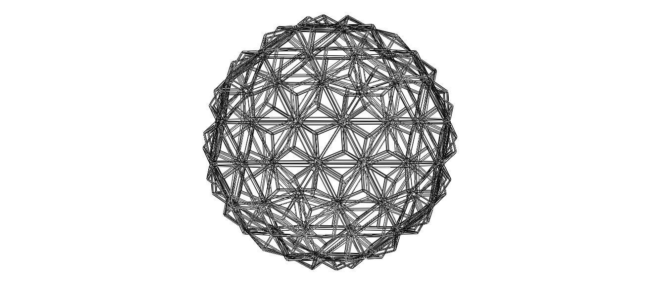 Wireframe Shape Triangulated Ball 3D print model_24