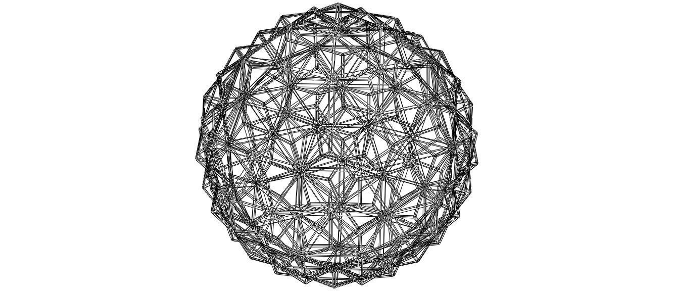 Wireframe Shape Triangulated Ball 3D print model_4