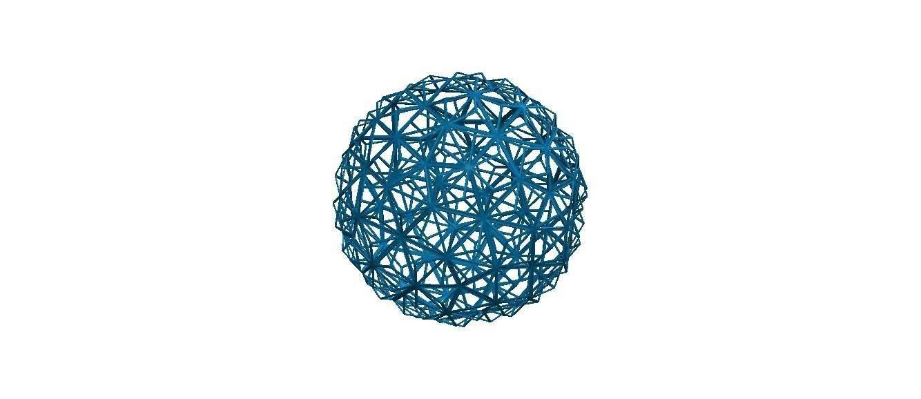Wireframe Shape Triangulated Ball 3D print model_29