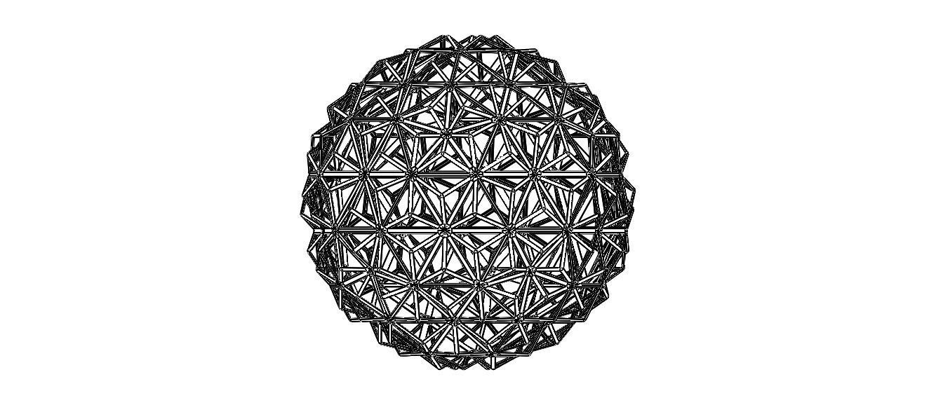 Wireframe Shape Triangulated Ball 3D print model_34