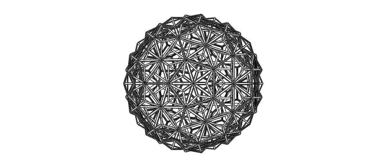 Wireframe Shape Triangulated Ball 3D print model_31