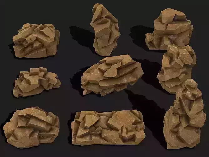 Mountain desert Rocks - PBR Pack 05