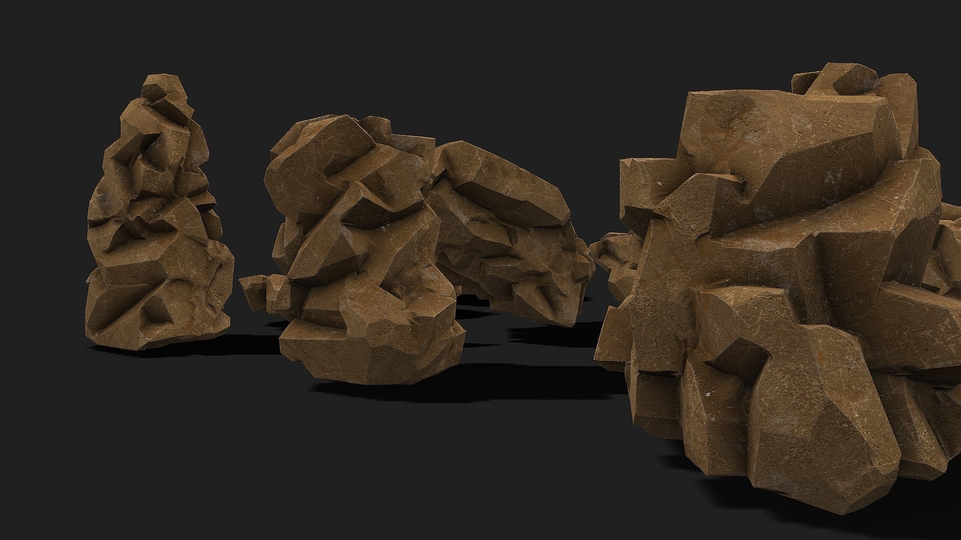 Mountain desert Rocks - PBR Pack 05 Low-poly 3D model_4
