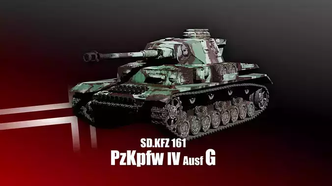 Panzer 4 - PzKpfw IV - Ausf G - Camouflage Livery Low-poly 3D model