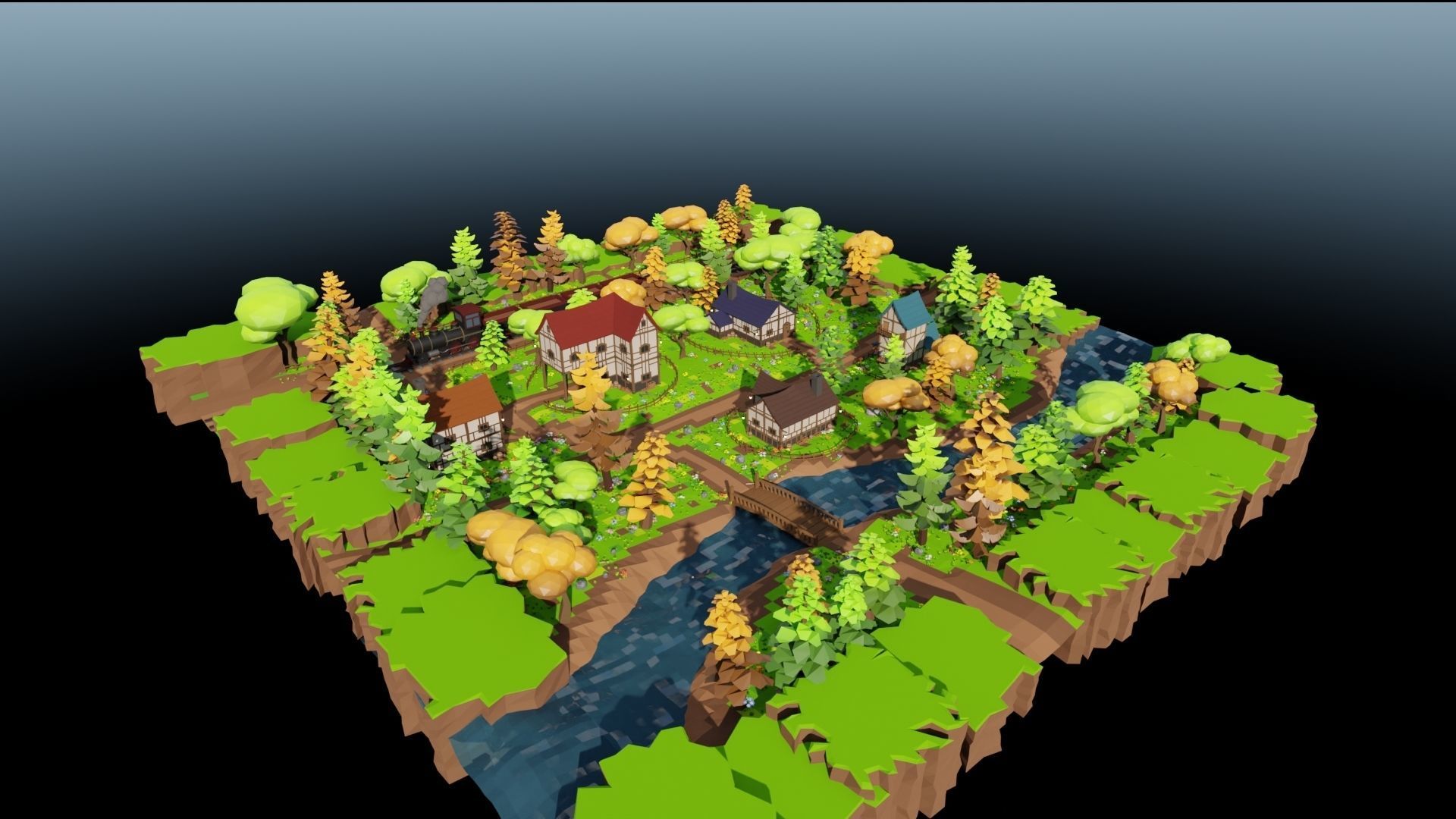 Medieval Town 3D model_54