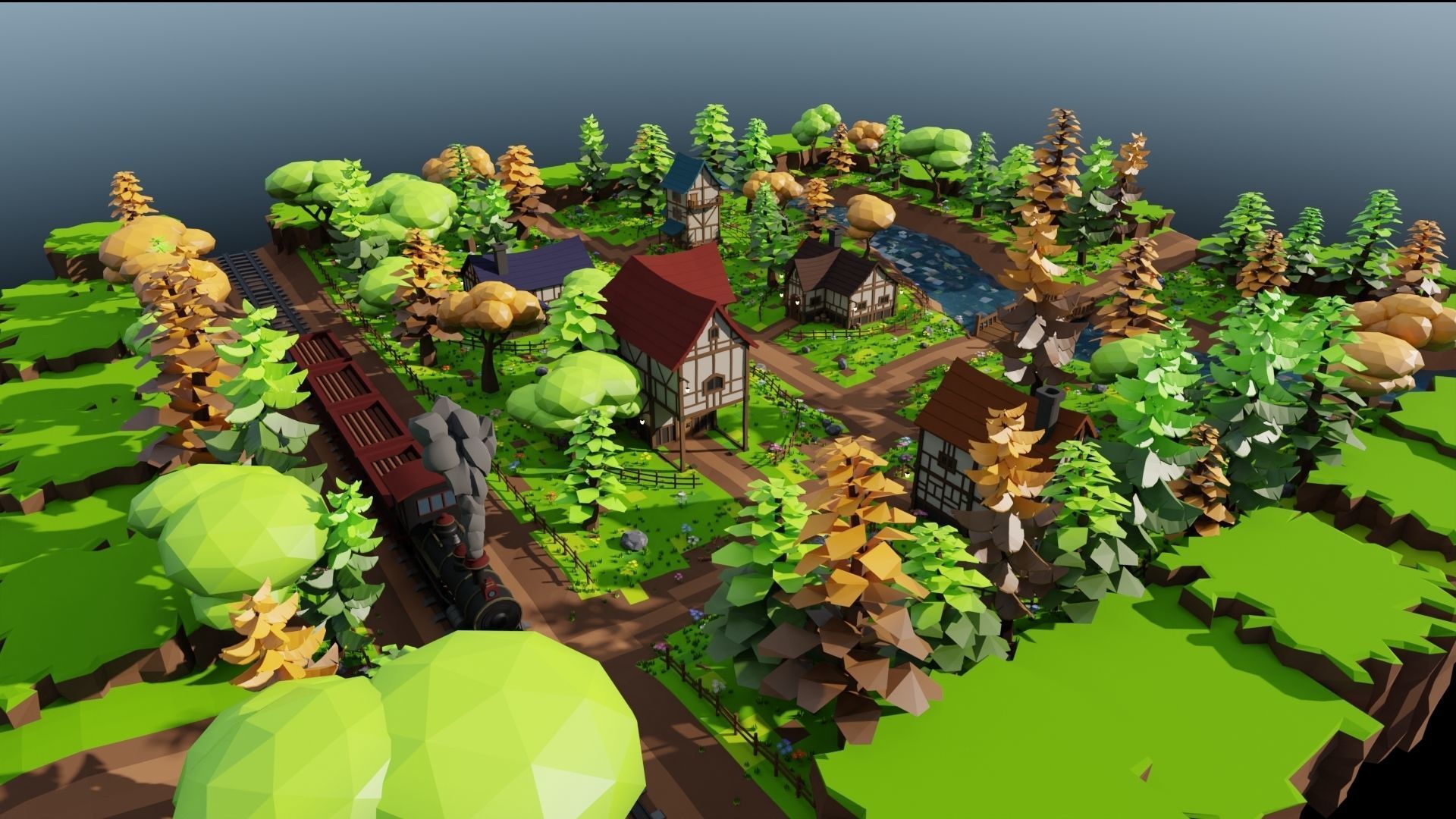 Medieval Town 3D model_45