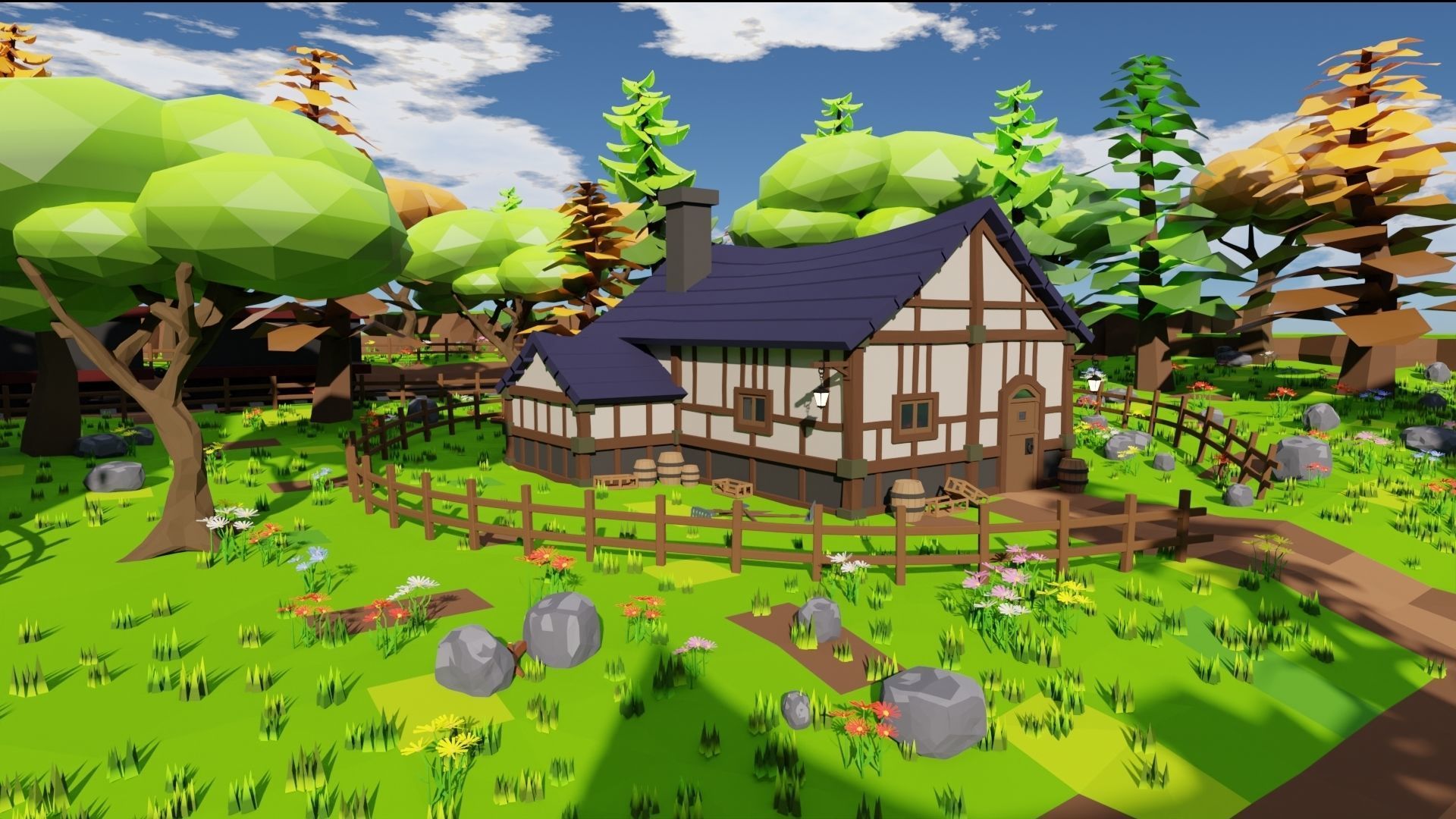 Medieval Town 3D model_11