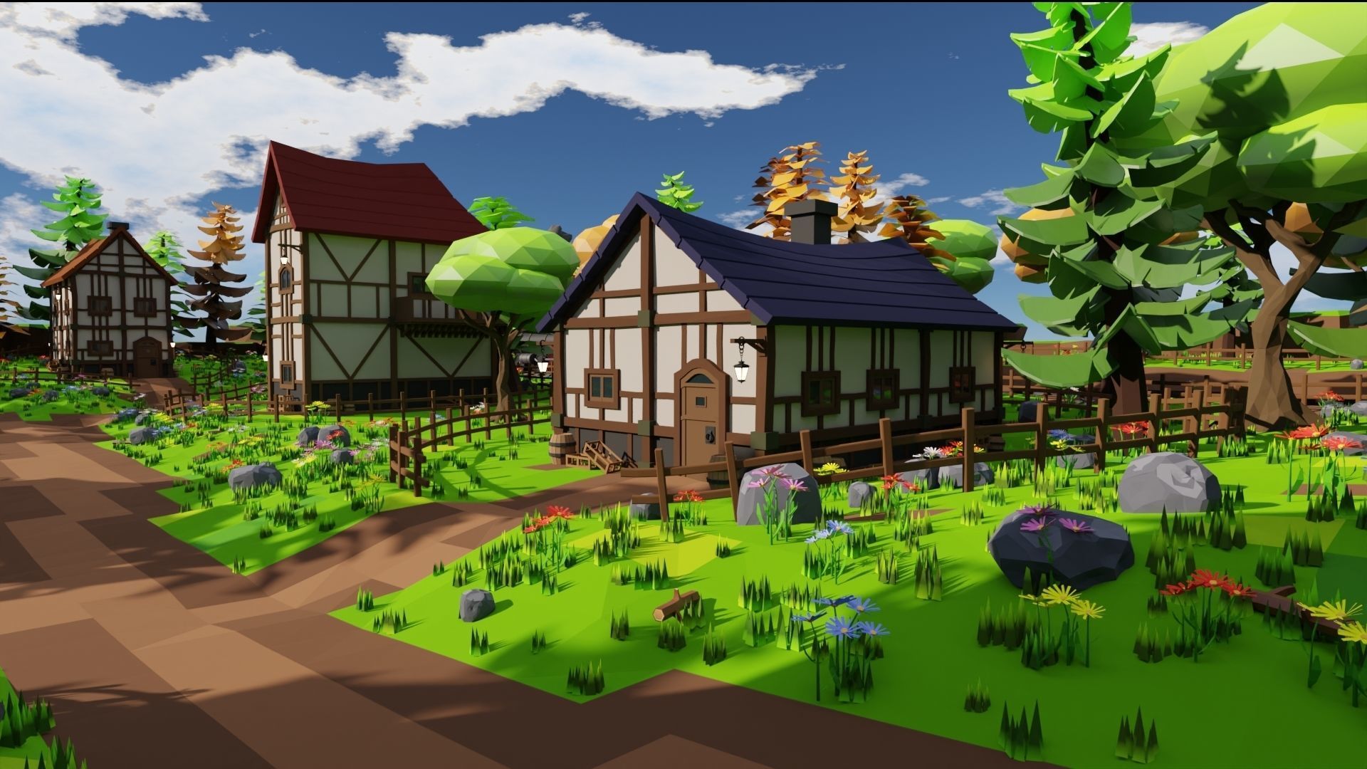 Medieval Town 3D model_4