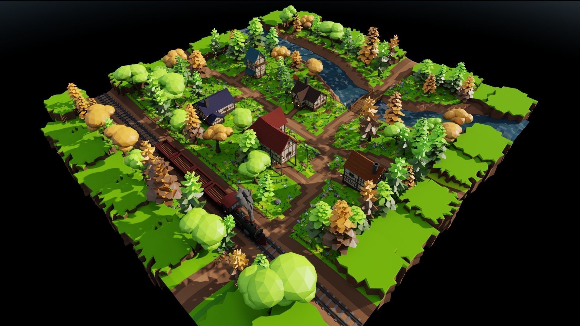 Medieval Town 3D model_57