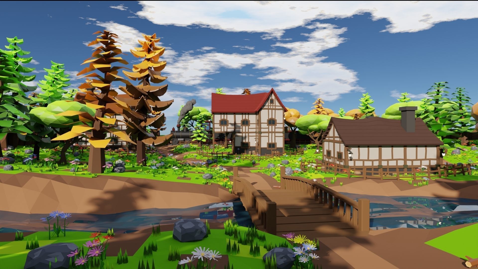 Medieval Town 3D model_6