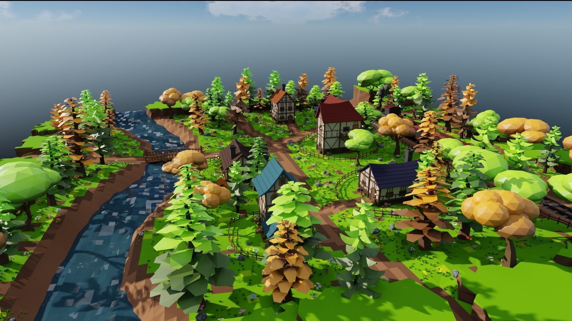 Medieval Town 3D model_10