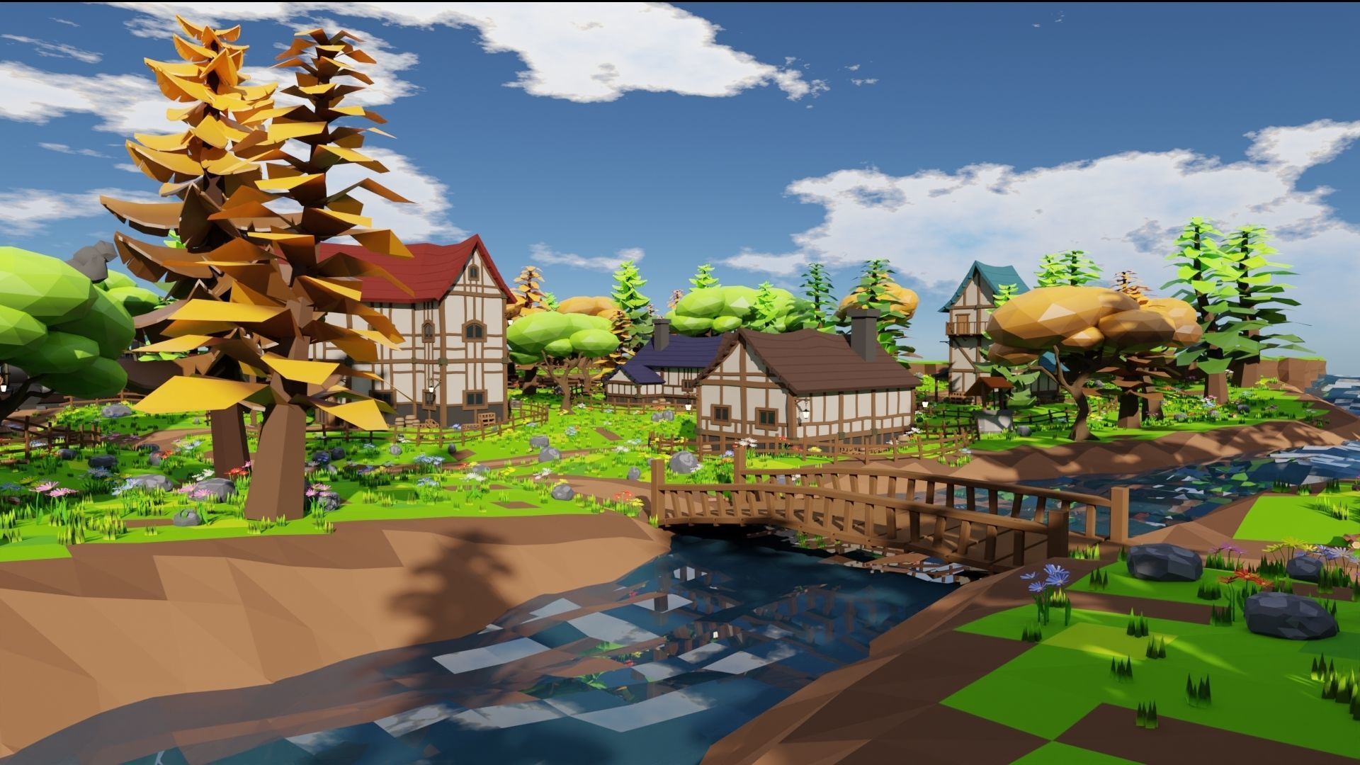 Medieval Town 3D model_5