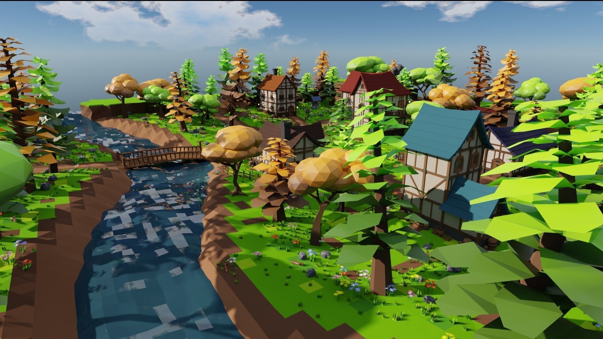 Medieval Town 3D model_7