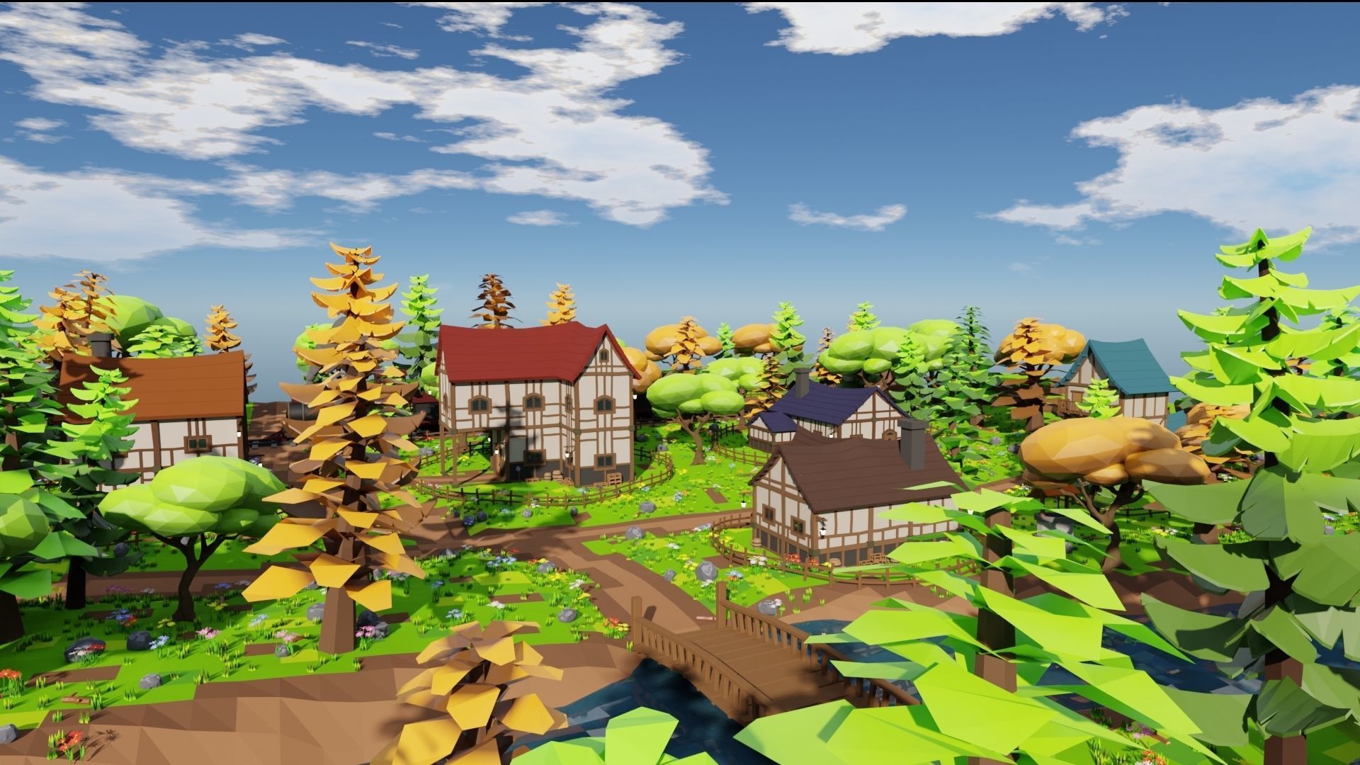 Medieval Town 3D model_8