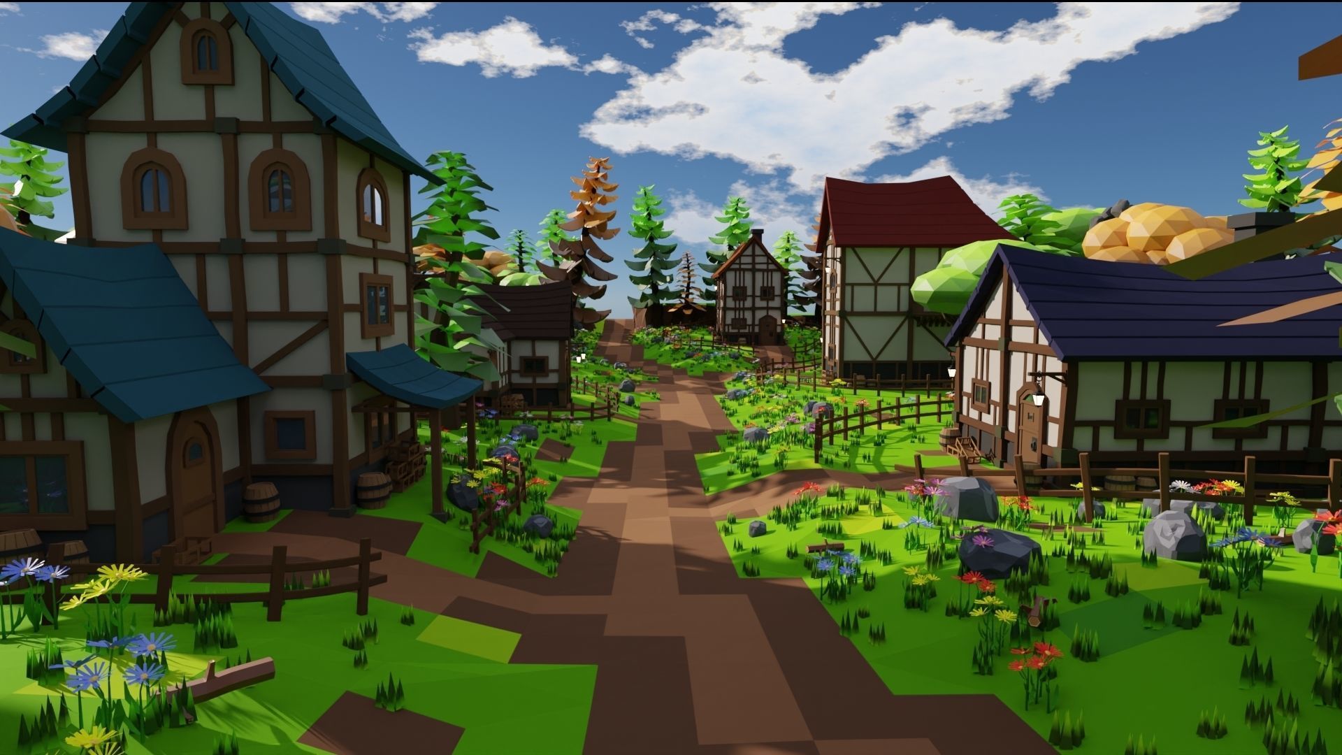 Medieval Town 3D model_1