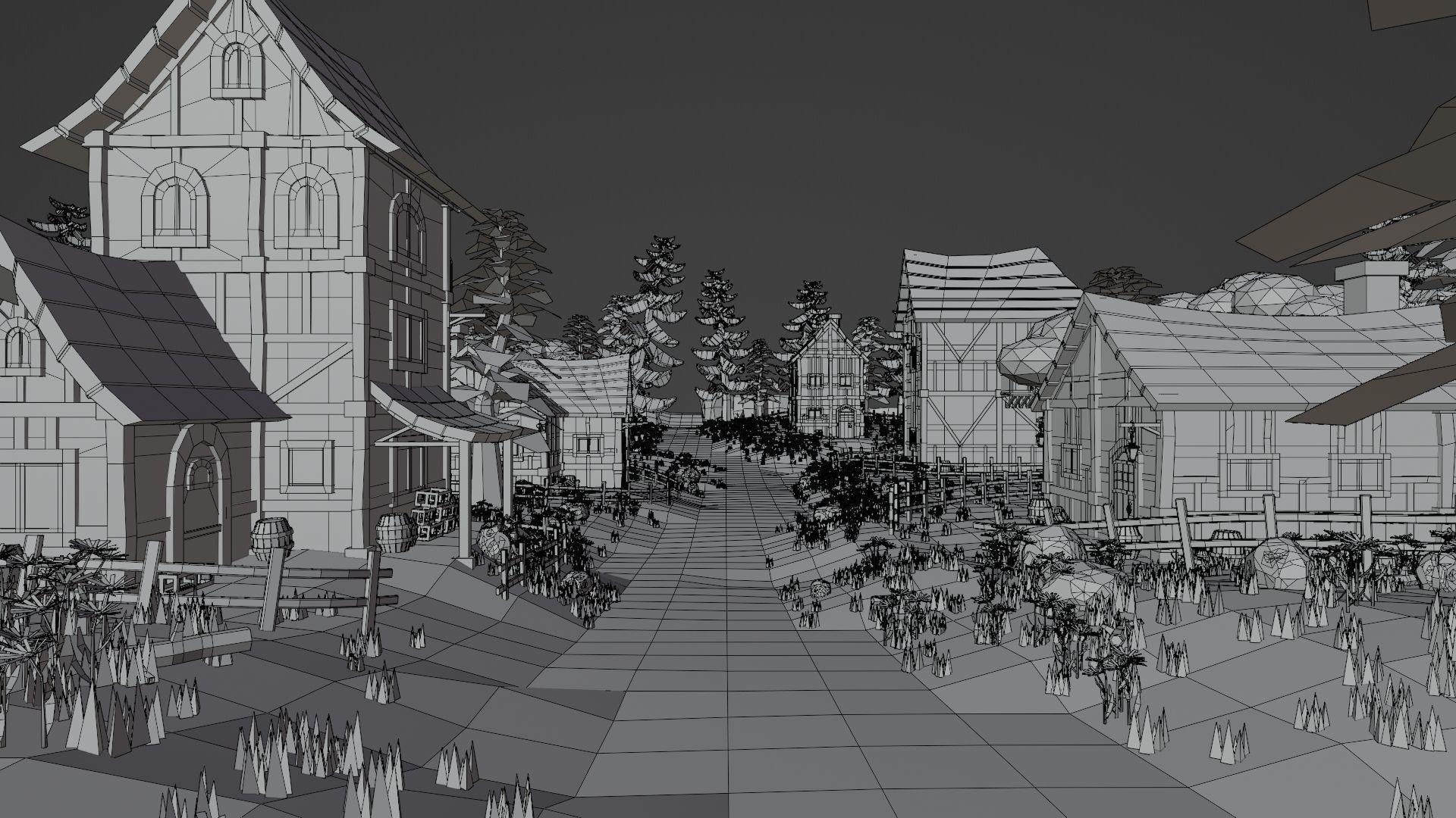 Medieval Town 3D model_14