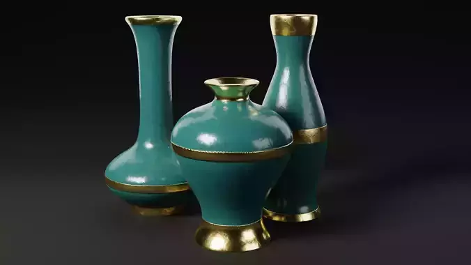 Decorative Vases Low-poly 3D model