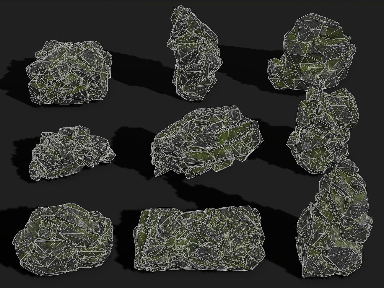 Mountain desert Rocks - PBR Pack 06 Low-poly 3D model_1