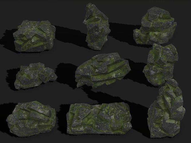 Mountain desert Rocks - PBR Pack 06 Low-poly 3D model