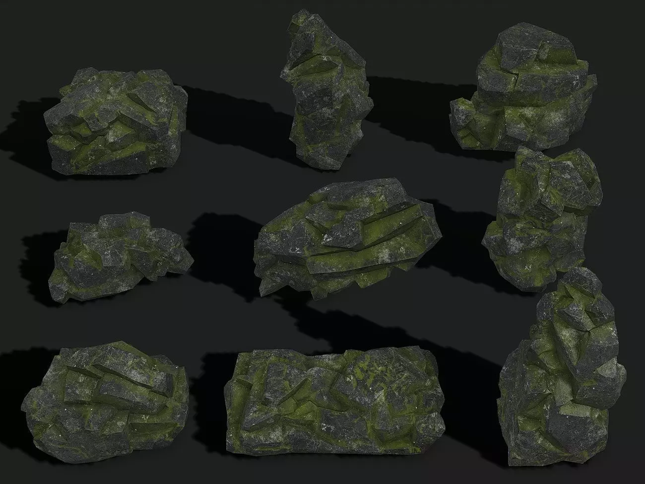 Mountain desert Rocks - PBR Pack 06 Low-poly 3D model_0