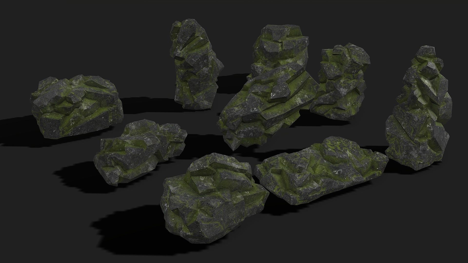 Mountain desert Rocks - PBR Pack 06 Low-poly 3D model_2