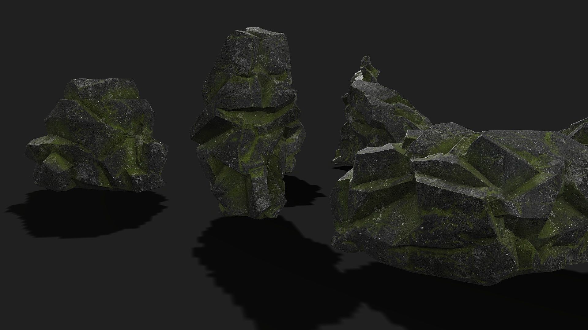 Mountain desert Rocks - PBR Pack 06 Low-poly 3D model_4