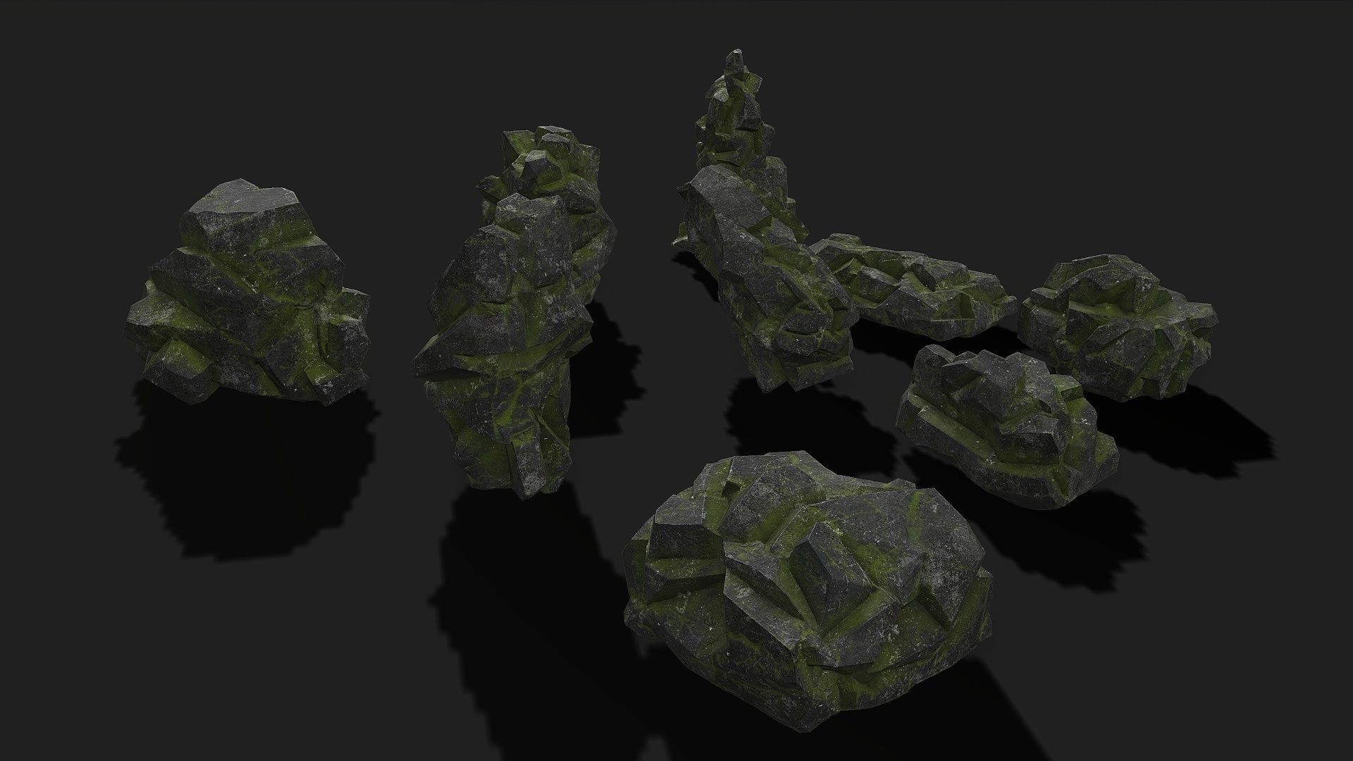 Mountain desert Rocks - PBR Pack 06 Low-poly 3D model_3