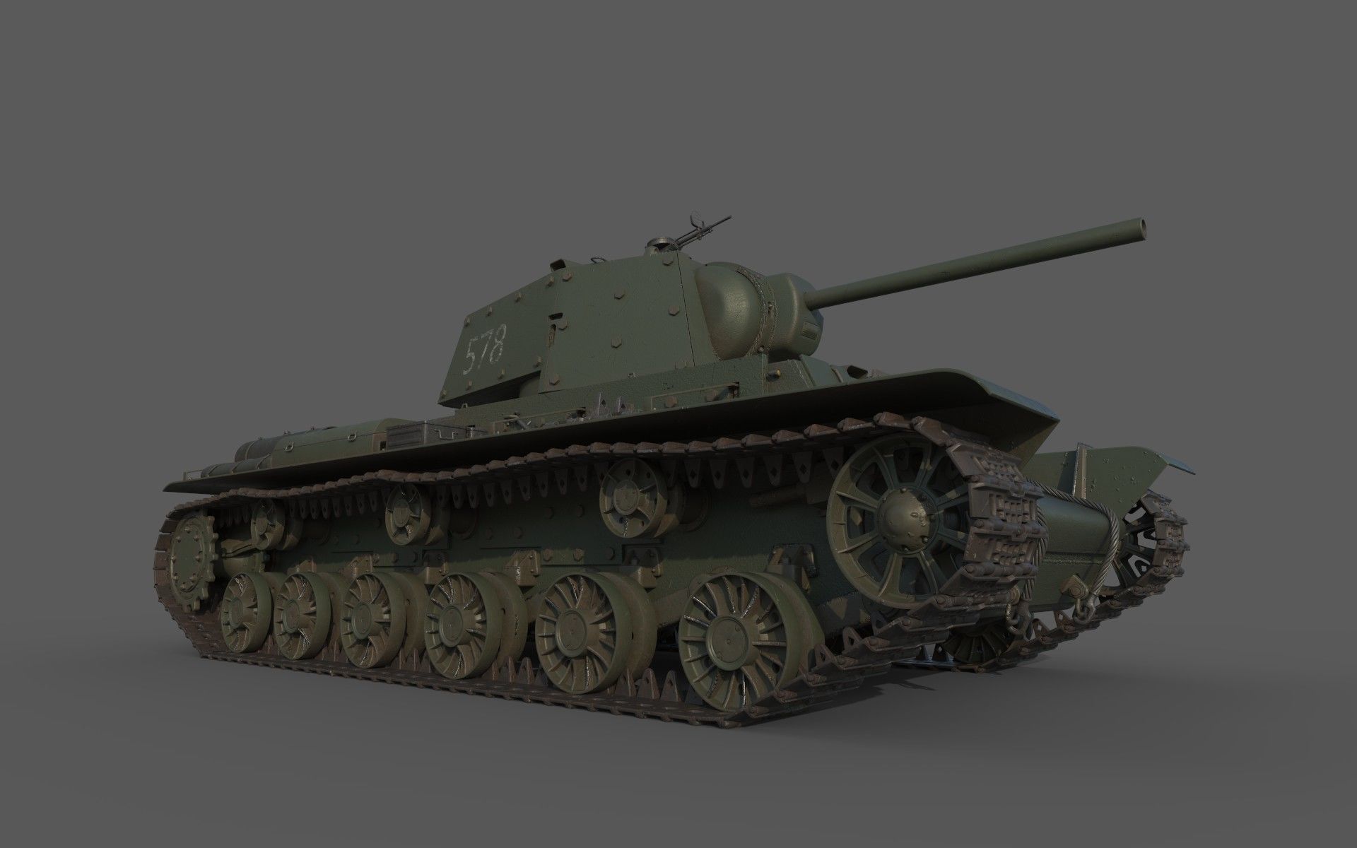 KV 1 with metal screens 3D model_3