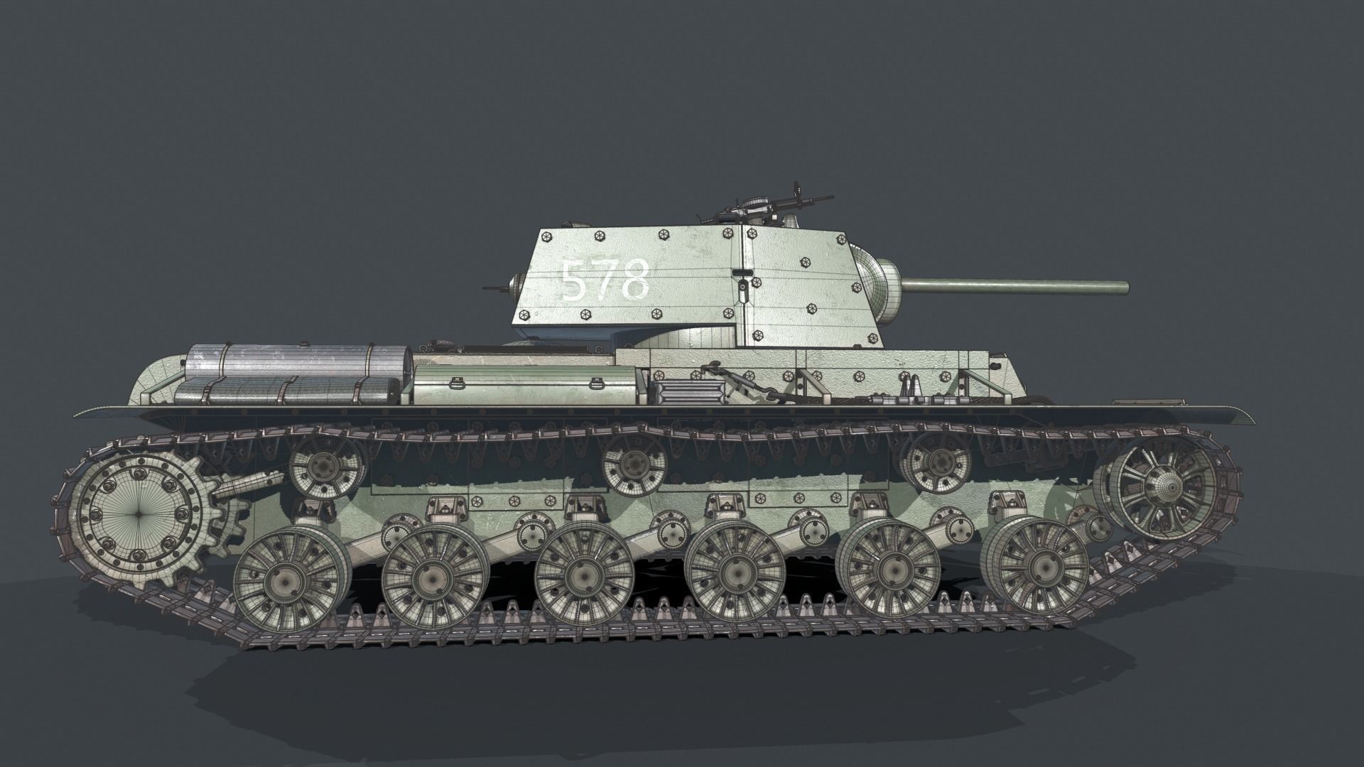 KV 1 with metal screens 3D model_17