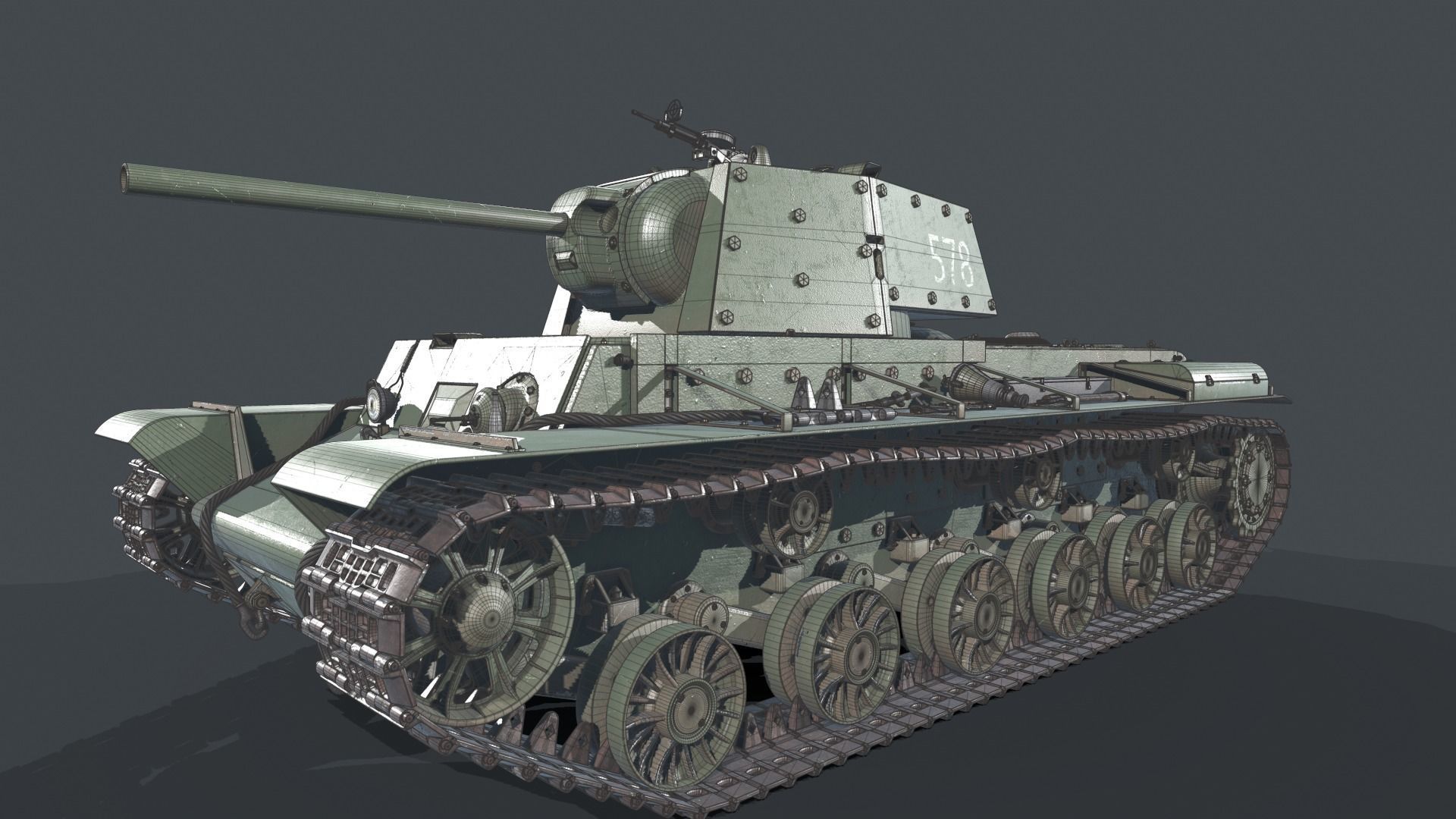 KV 1 with metal screens 3D model_15