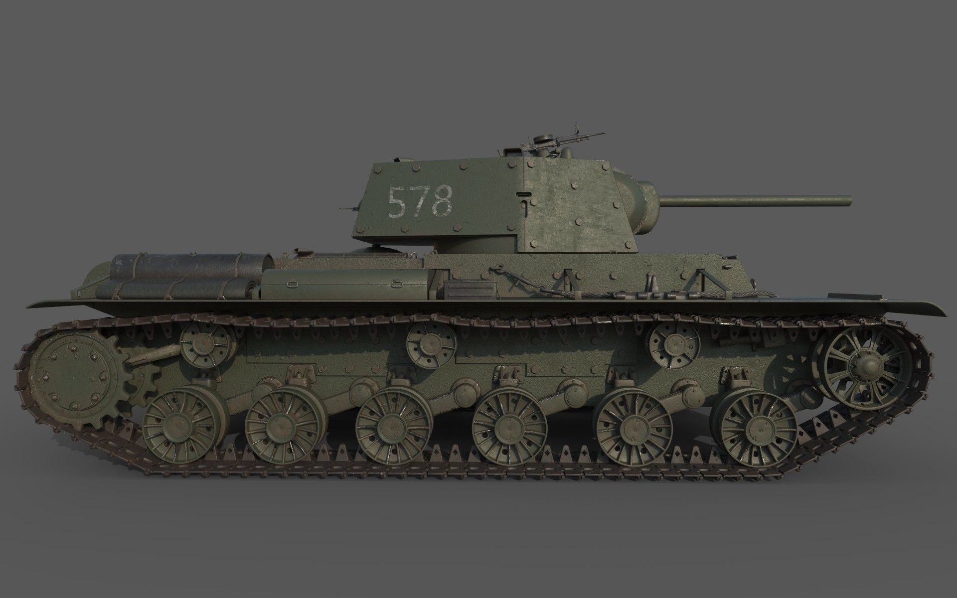 KV 1 with metal screens 3D model_4