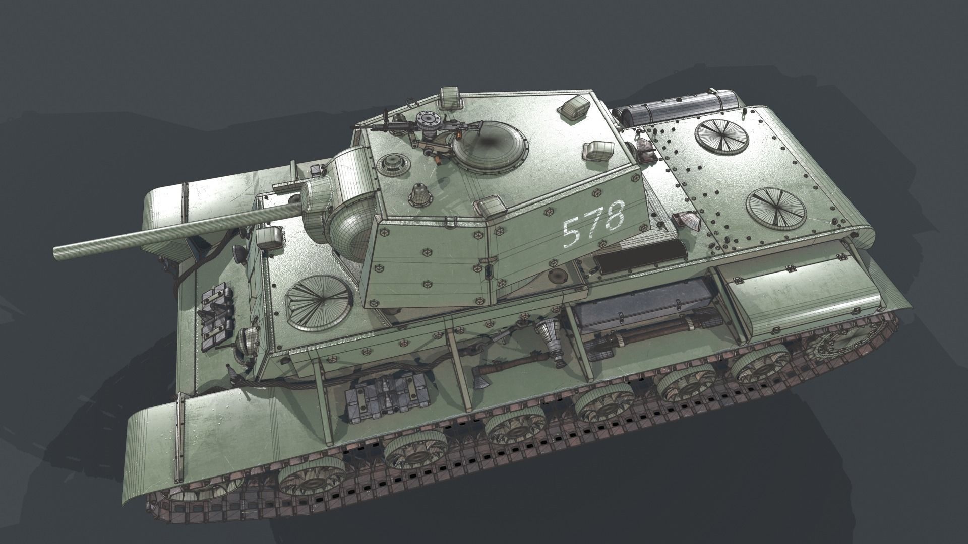 KV 1 with metal screens 3D model_19