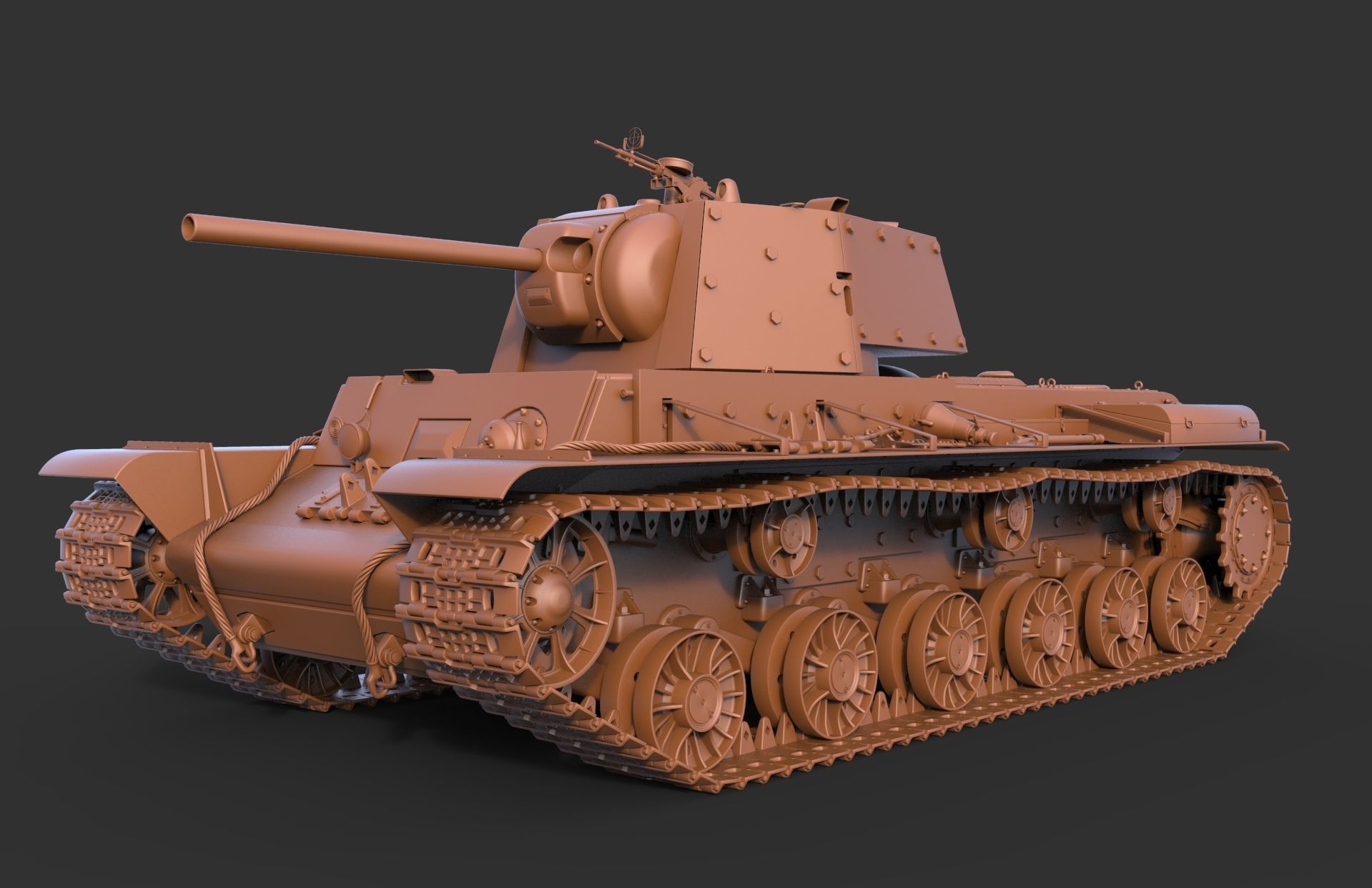 KV 1 with metal screens 3D model_8