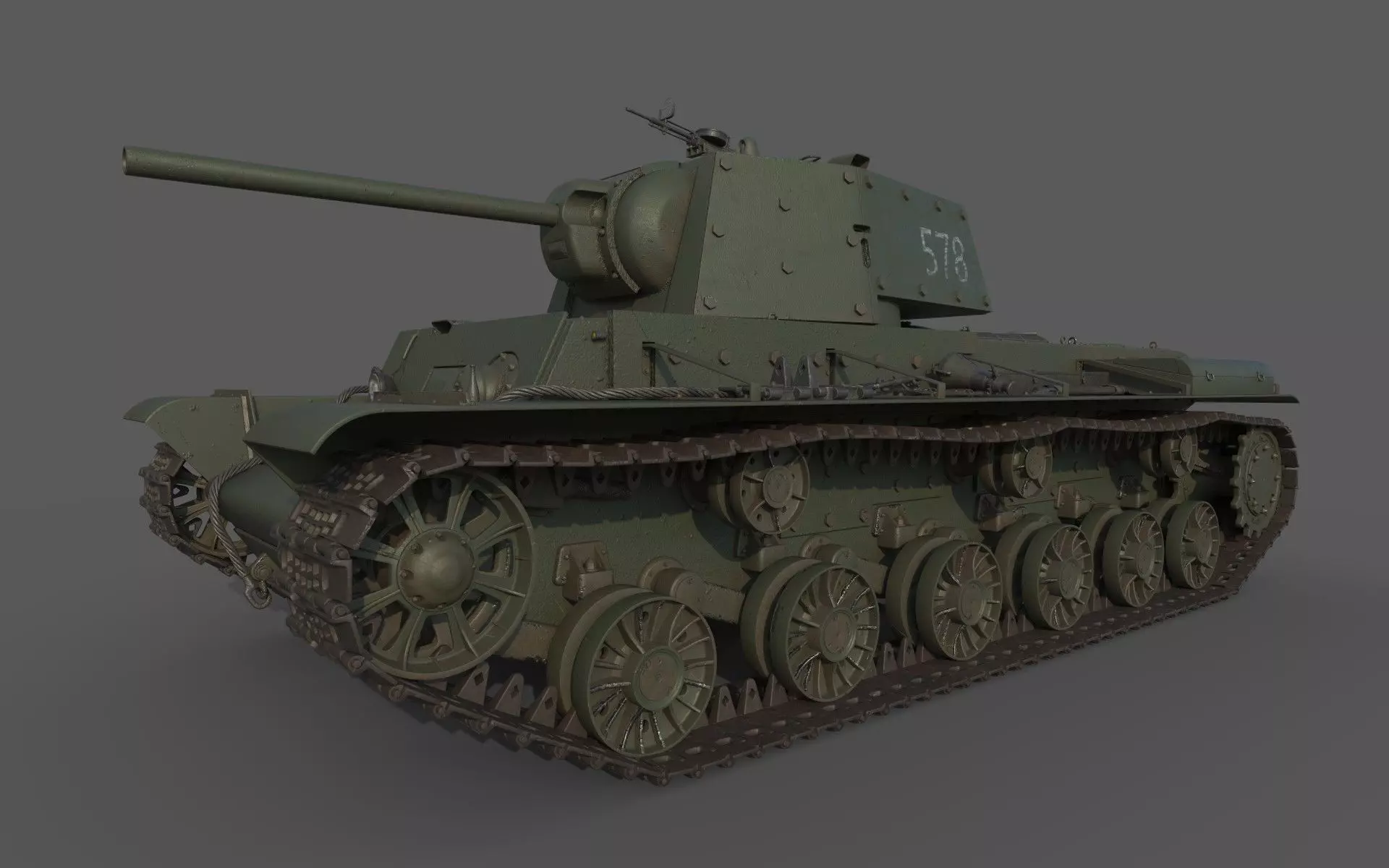 KV 1 with metal screens 3D model_0