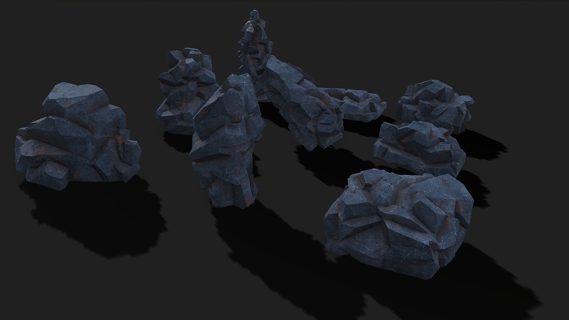 Mountain cliff Rocks - PBR Pack 07 Low-poly 3D model_3