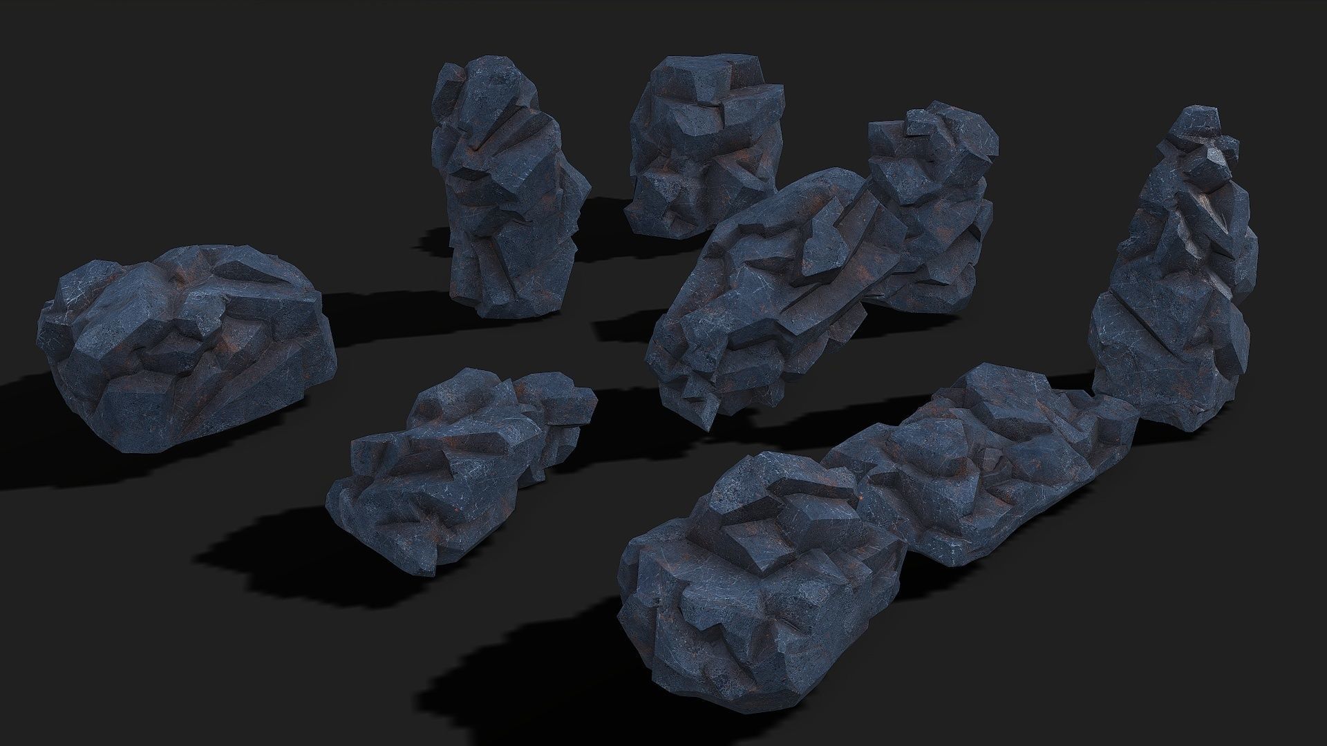 Mountain cliff Rocks - PBR Pack 07 Low-poly 3D model_2