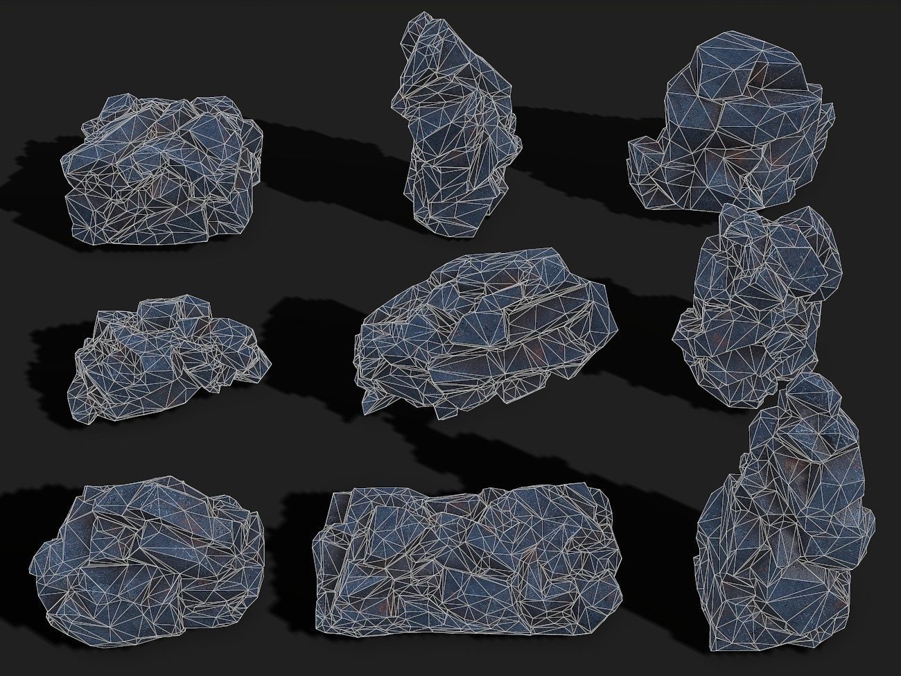 Mountain cliff Rocks - PBR Pack 07 Low-poly 3D model_1