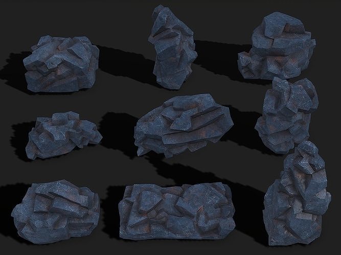 Mountain cliff Rocks - PBR Pack 07 Low-poly 3D model
