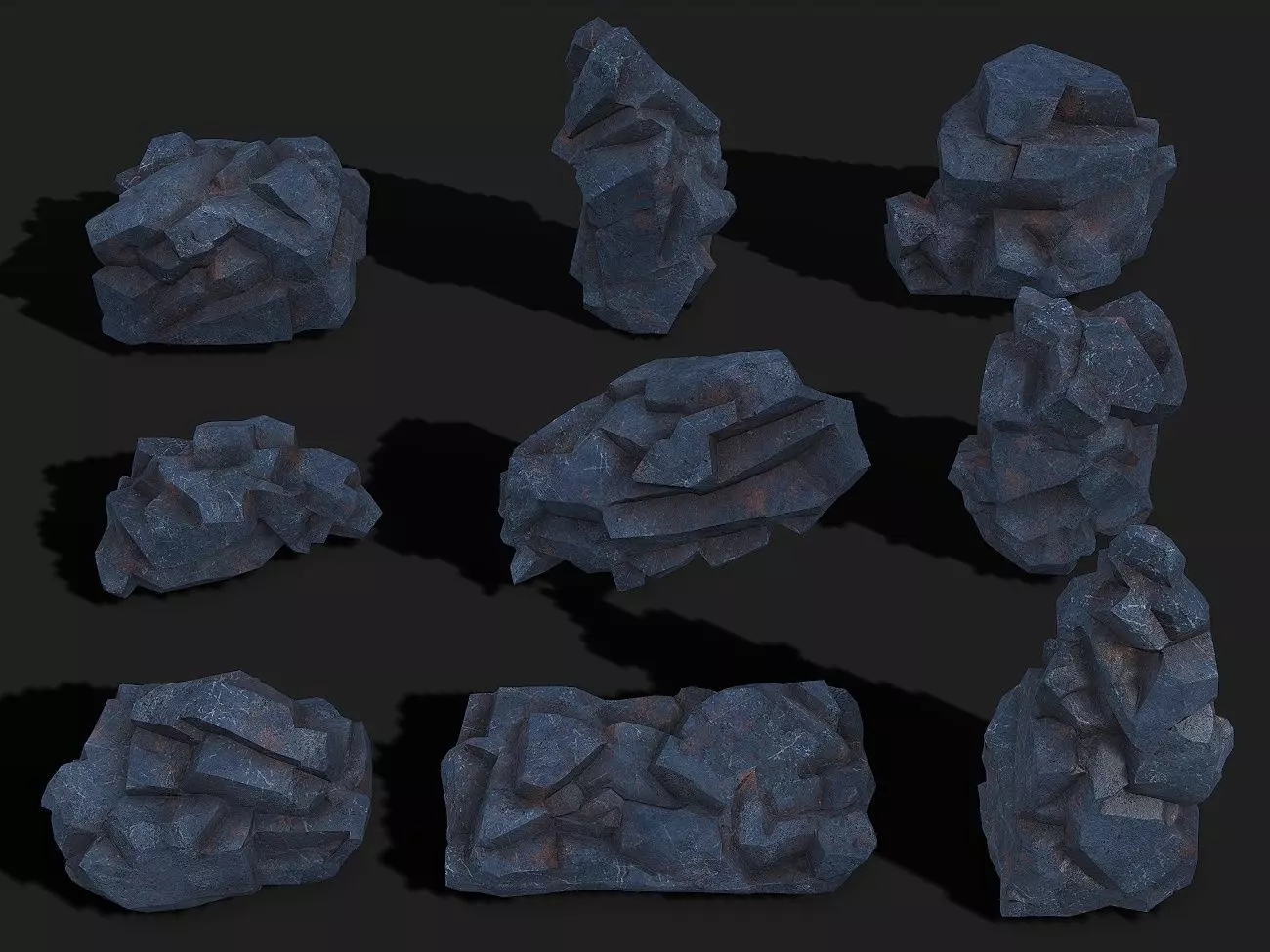 Mountain cliff Rocks - PBR Pack 07 Low-poly 3D model_0
