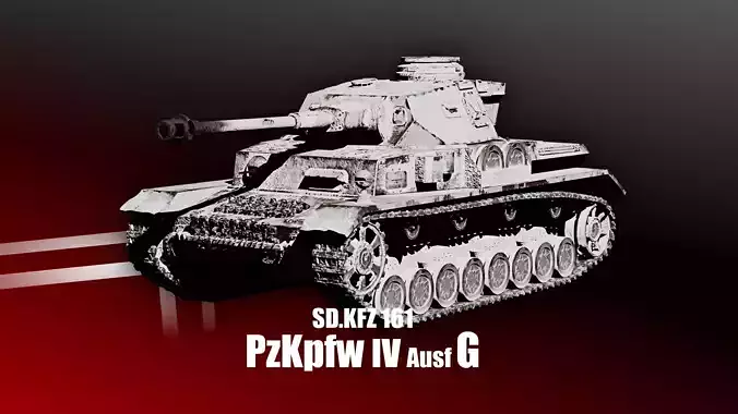 Panzer 4 - PzKpfw IV - Ausf G - Winter Livery Low-poly 3D model