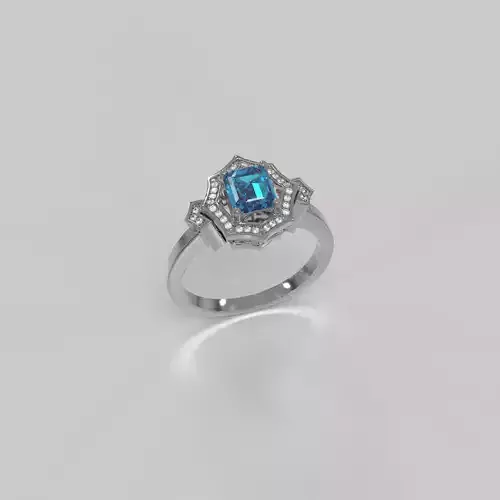 fantastic ring with emerald gem stone 