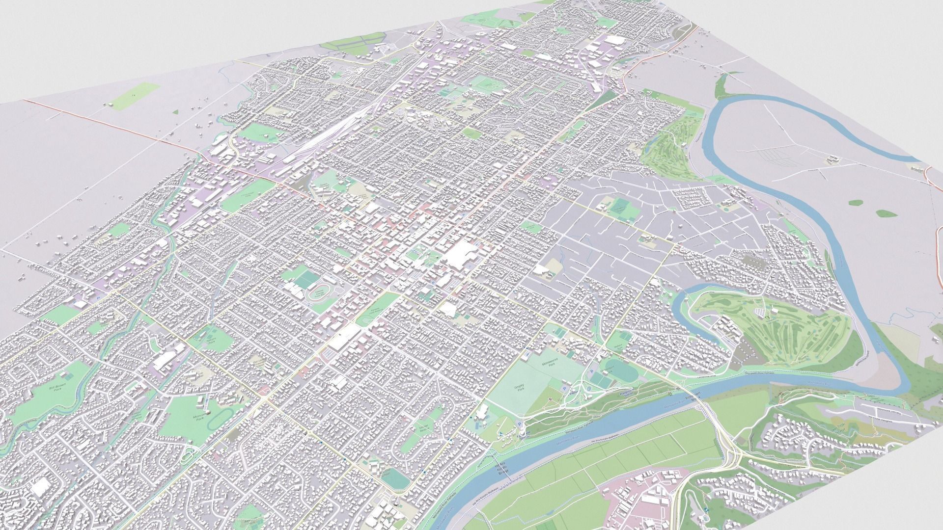 Cityscape  Palmerston North New Zeland 3D model_6