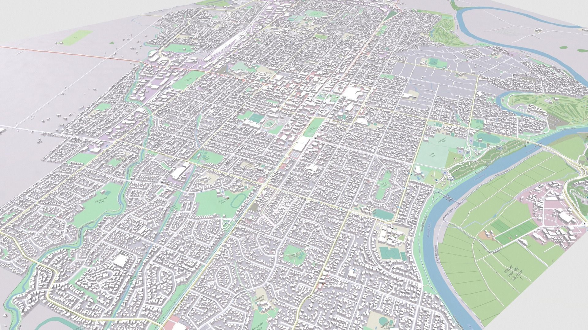 Cityscape  Palmerston North New Zeland 3D model_8