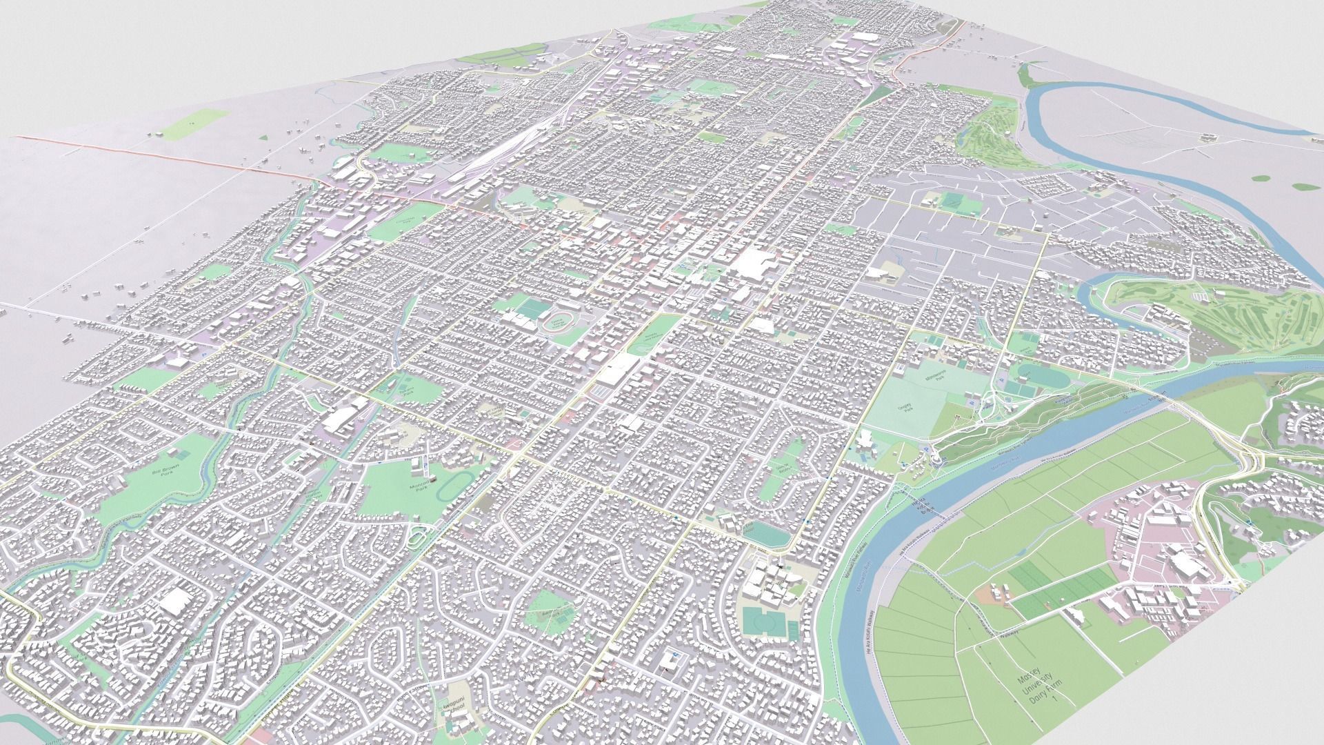 Cityscape  Palmerston North New Zeland 3D model_5